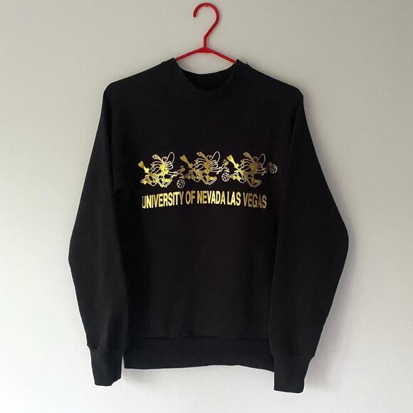90s vintage black las vegas university collegiate varsity pullover sweatshirt - Picture 7 of 8